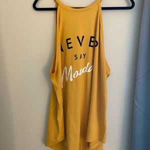 Size XXXL Graphic Yellow Halter Tank Top